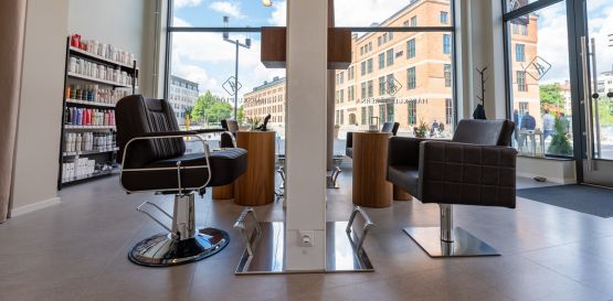 Frisörstolar hos frisör Håskulptörerna i Sundbyberg